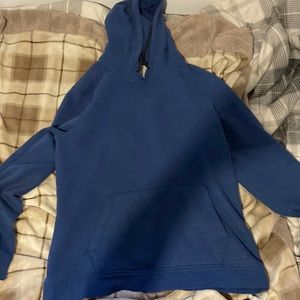 Plain blue pull-over hoodie
